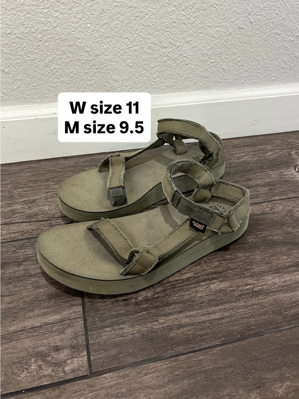 Teva Olive Green Strappy Sport Sandals Hiking Water